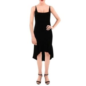 Aqua Velvet Trumpet Slip Dress Black L